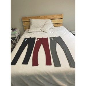 JEGGOLOGY S/M Leggings Burgundy Raw Hem Cotton Rib Knit Jeggings
